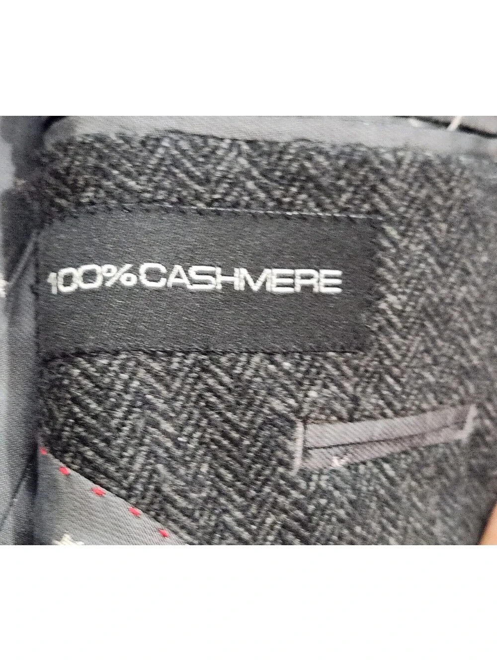 Studio Milano Italy 100% Cashmere 42L Charcoal herringbone blazer Sports coat